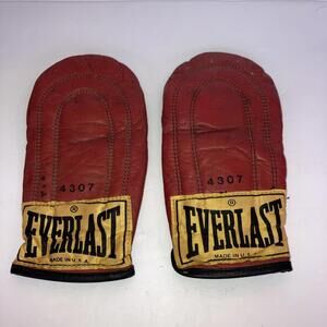 Vintage 70’S Everlast 4307 Red Leather Weighted Boxing Speed Bag Training Gloves